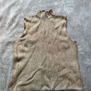 Joseph A Tan Sleeveless Ribbed Top
